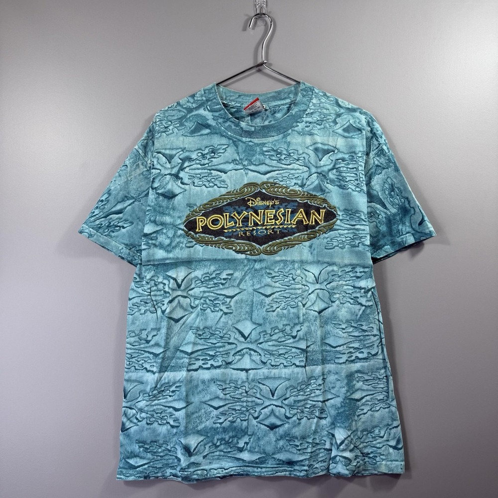 Vintage Mickey Inc Disney Polynesian Resort Shirt Mens Large Blue Graphic Tee